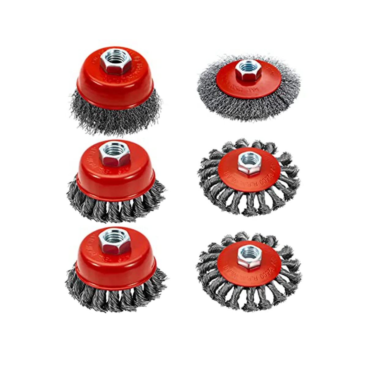 Wire Wheel for 4 1/2 Angle Grinder,4Inch Knotted Coarse Crimped Wire Wheels,3 Inch Knotted Coarse Crimped Wire Cup Brush