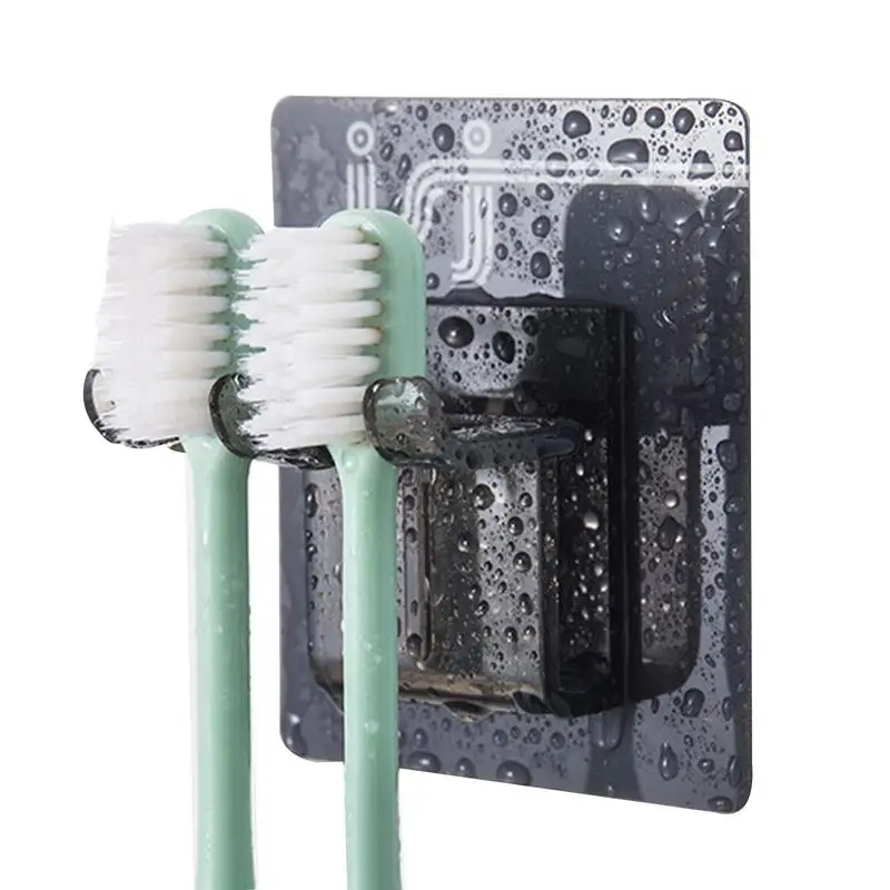 

Toothbrush Holder Wall Mounted Tooth Brush Hook Multi-Function Waterproof Self Adhesive Toothbrush Hook Holder For Hanging