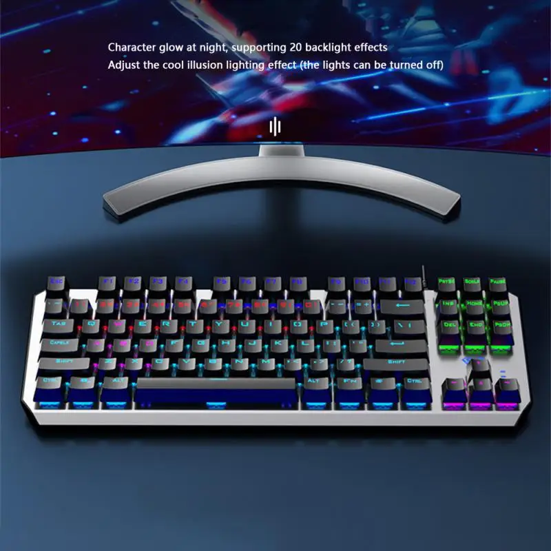 

Luminescence Keyboard Abs Material Color Keyboard Clear Characters Slightly Grainy Gaming Keyboard Mechanical Touch Keyboard