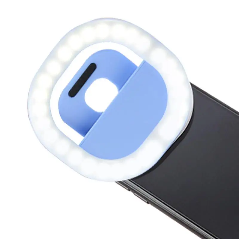 

3-speed Light Selfie Ring Light Adjustable Brightness Clip On Laptop Phone LED Rechargeable Light For Video Conference Makeup