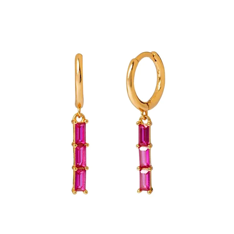 

Богемные серьги-подвески для пирсинга женские, Квадратные Цветные Висячие серьги с цирконием, модные ювелирные украшения для вечерние
