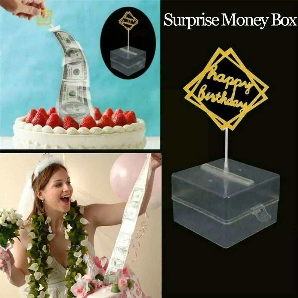 

Cake Atm Birthday Surprise Gift Box Napkin Banknote Box Decoration Cake Birthday Surprise Parent Box Money Baking Box Tissu Q8s2