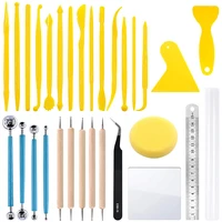 30 pcs polymer clay tools set with sponge dotting pen plastic modeling tool ball stylus pottery sculpting tools