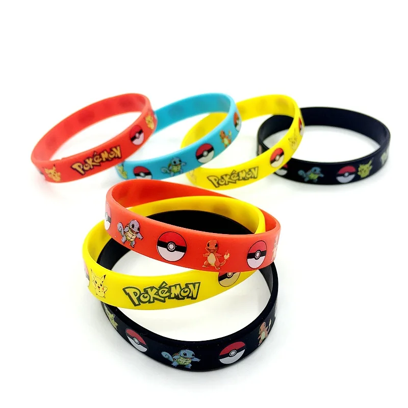 

Pokemon Bracelet Anime Figures Pocket Elf Pikachu Children Cartoon Silicone Wristband Bracelets Party Gifts Cosplay Accessoires