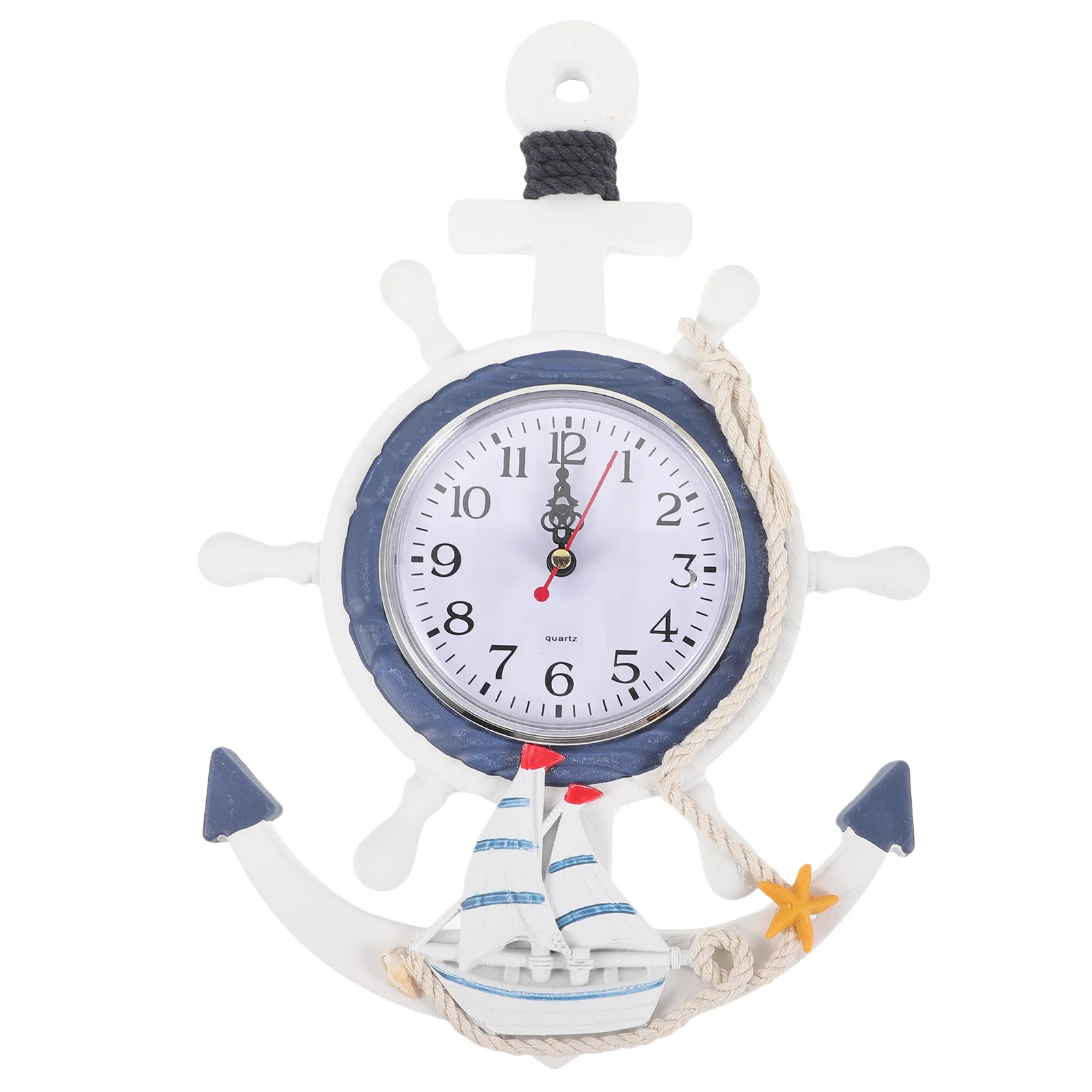 

Nautical bathroom clocks Wall Clock Beach Anchor Clock Decorative Time Clock Ship Steering Wheel Wall Decor Random ocean clock