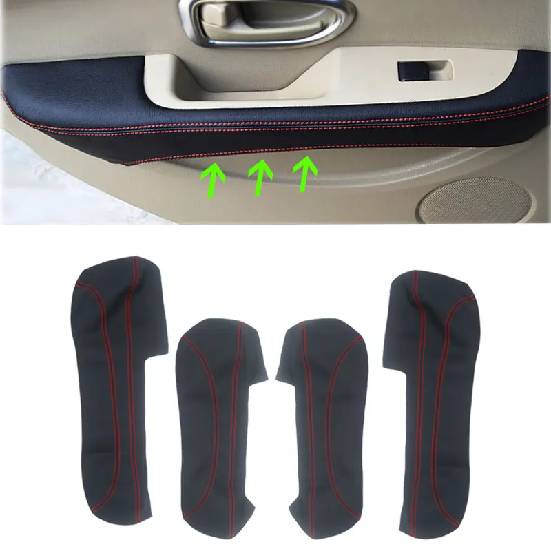 

Мягкий кожаный чехол на дверной подлокотник для Nissan Slyphy Sentra 2006-2011, Стайлинг автомобиля, панель подлокотника, кожаный чехол, наклейка, отделк...
