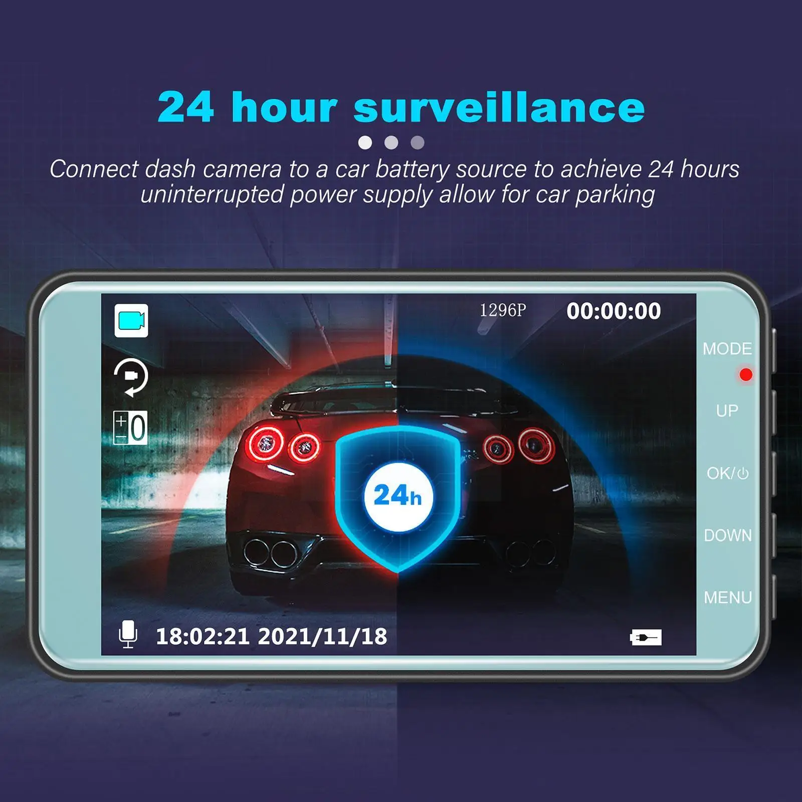 

24H Dash Cam Black Box In Car DVR Camera Video Recorder Recording View HD Box Rear Lens Recorder Cycle Video Mirror Dual Bl S9U2