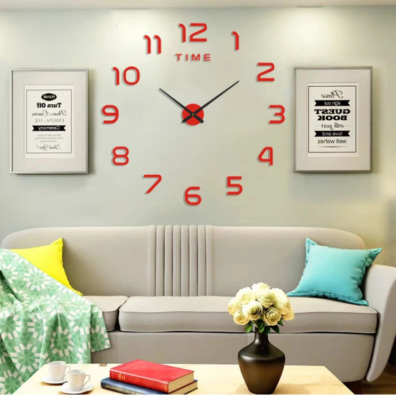 

3D Mirror Number Wall Clock Stickers 40cm Modern Design Digital Wall Clocks for Home Art Living Room Office Decoration Clock