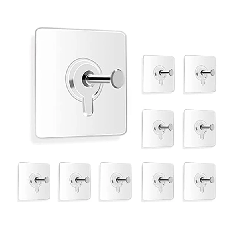 

10Piece Picture Hangers Without Nails Adhesive Wall Hangers Without Nails Self Adhesive Thumb Hook