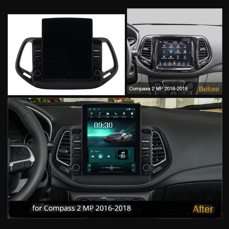 Вертикальный экран 9 7 дюйма в стиле Telsa для Jeep Compass 2017-2018 автомобильное радио