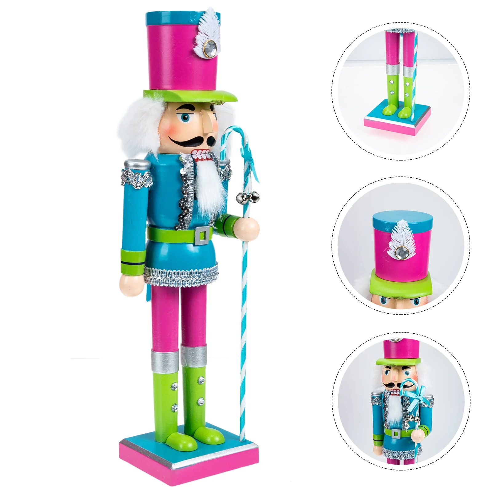

Nutcracker Christmas Wooden Nutcrackerspaper Wrapping Figures Soldier Wood Ornaments Figurine Puppet Decorations Ornament