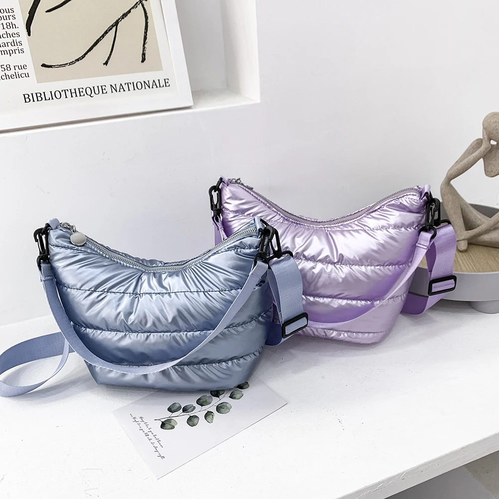 

2022 Spring Quilted Space Crossbody Bags for Women Light Nylon Casual Travel Women's Shoulder Bag Luxury Designer Brand Handbags