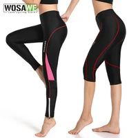 wosawe cycling tights pants sportswear womens bike trousers reflective bicycle riding clothing mtb padded female underpants