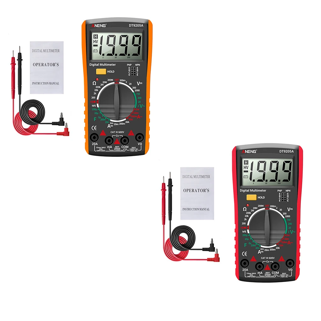 

Multimeter Digital Display Voltmeter Portable Electrical Repair Diode Tester Gauge Orange