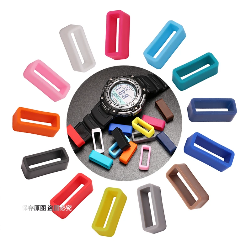 

Silicone Rubber Watch Strap Clasp Keeper Holder Loop 16mm 18mm 20mm 22mm 24mm 26mm Fastener Locker Activity Ring Buckle Bezel