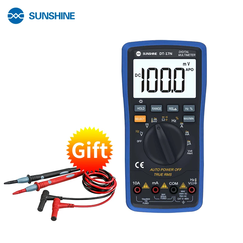 

SUNSHINE Digital Multimeter Auto Range lcd display Multimeter is 35/6 automatic digital instrument Tester for Repair Tool DT-17N
