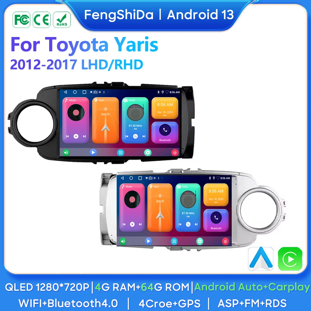 Автомагнитола на Android мультимедийный видеопроигрыватель для Toyota Yaris 2012-2017 LHD RHD