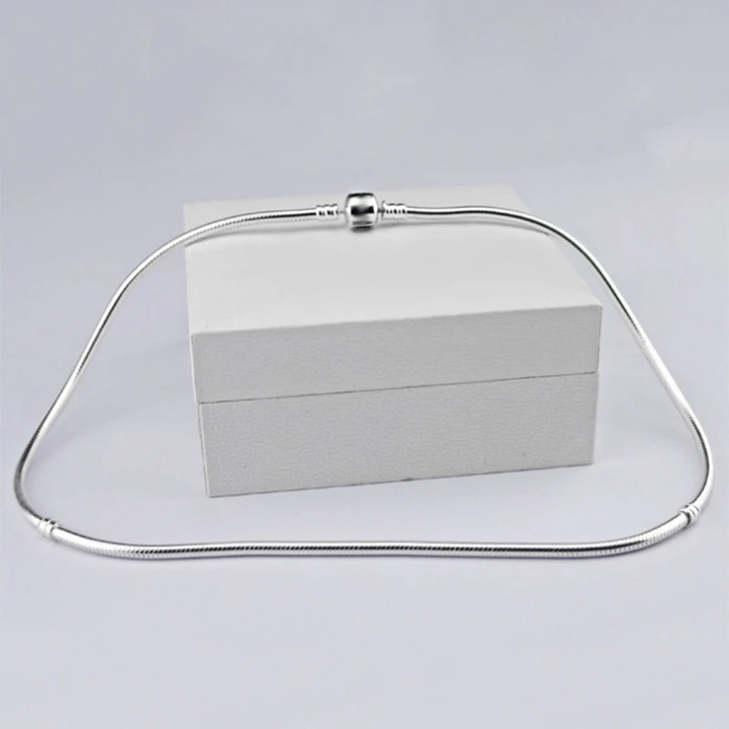 

Minimalist beauty 45cm*3mm snake bone chain necklace silver-plated clavicle chain can DIY beaded pendant men women necklace gift