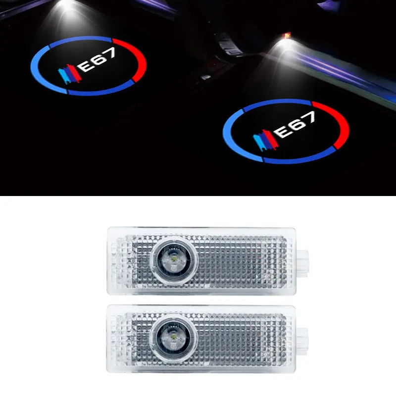 

2Pieces/Set Car Door HD LED Laser Projector Lamp For BMW E67 7 Series Logo Welcome Warning Ghost Light Auto External Accessories