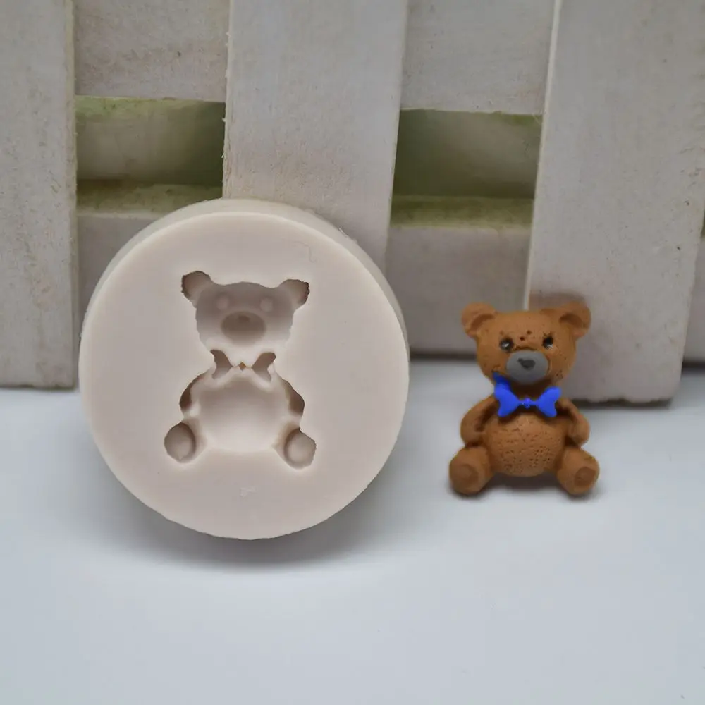 

3D милый медведь, силиконовые формы, сделай сам, сахар, рукоделие, инструменты для украшения тортов, кекс, Топпер, конфеты, искусство