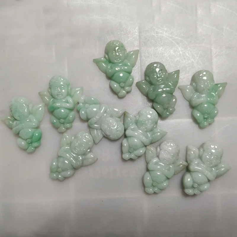 

MaiChuang/ручная резьба/натуральный нефрит маленький ангел Изумрудный ожерелье подвеска Модная элегантная Личность ювелирные изделия для мужч...