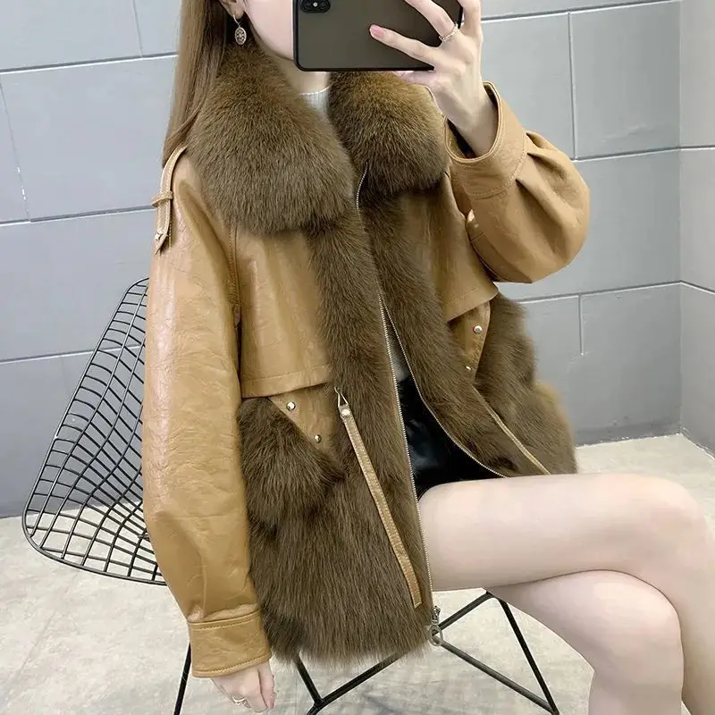 Autumn/Winter 2022 Faux Fur Temperament Thick and Cotton Women's Casual Loose Slimming Fashion Fluffy Coat Women