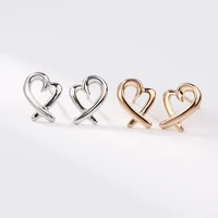 925 sterling silver stud earrings for women exquisite simple peach heart aros plata 925 mujer love dainty boucle oreille femme