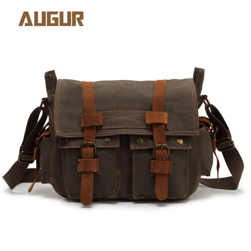2022 Luxury high quality military Canvas men's canvas shoulder bags European and American style messenger bags men's casual bag