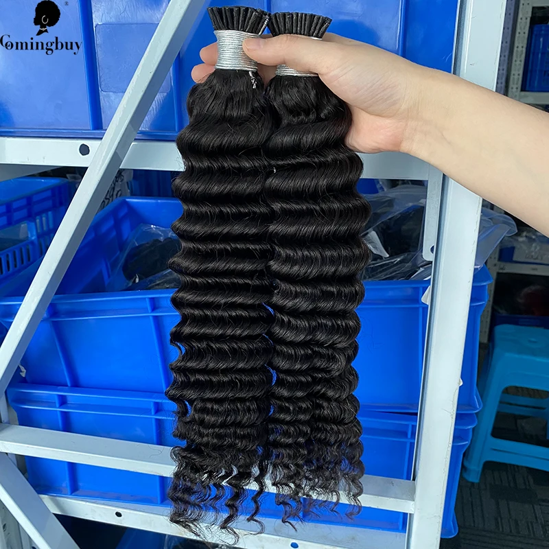 

Microlink Hair Extension Human Hair Deep Wave Hair Bundles Brazilian Remy Human Hair Itip Human Hair Extensions Micro Links Hair