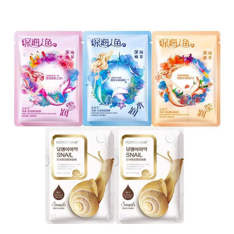 

5 шт., увлажняющие Антивозрастные листы для лица, с экстрактом улитки