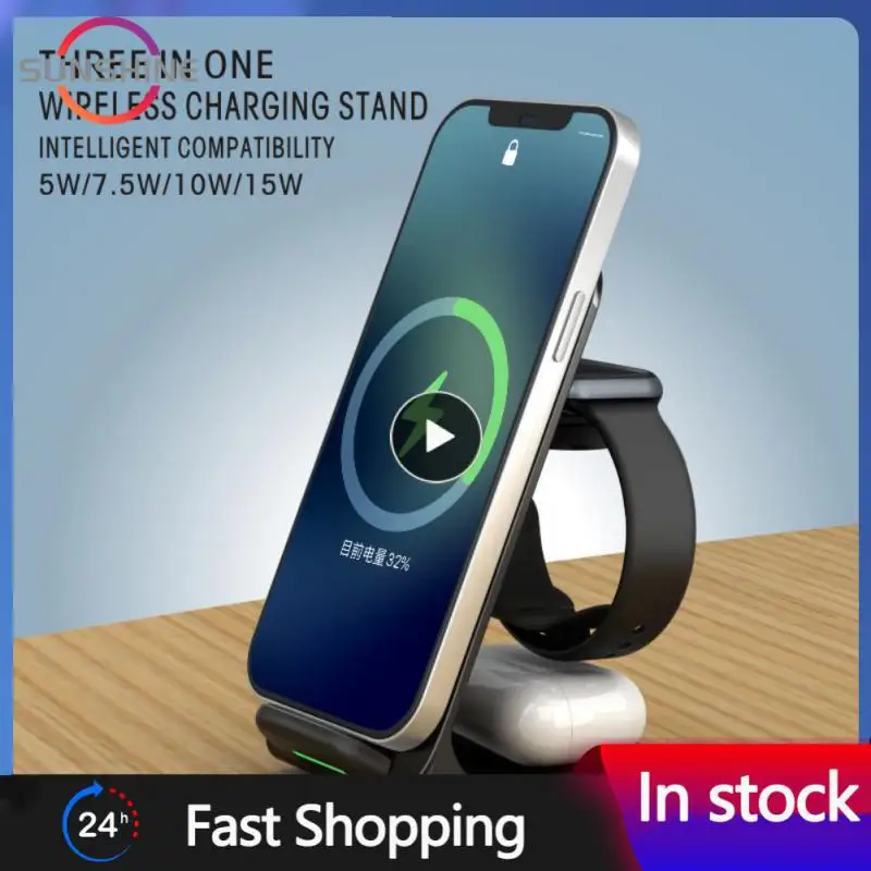 

For Air Pods 3 In 1 Wireless Charger Foldable Wireless Charger Wireless Charging Stand 3 In 1 Fast Charging Dock Station