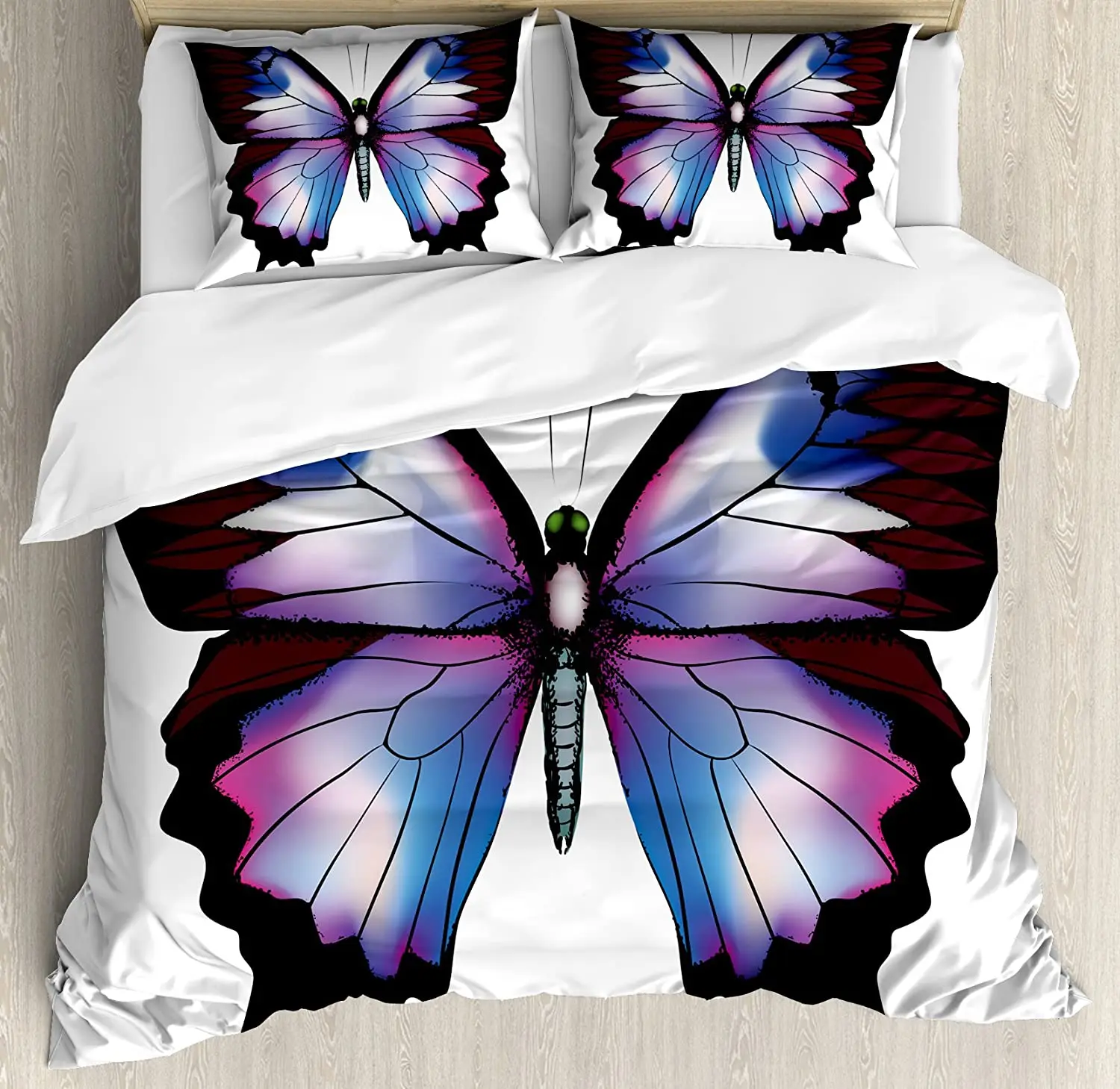 

Комплект постельного белья Swallowtail с бабочкой, Яркие фигурки животных, волшебный комплект из 3 предметов, пододеяльник, Комплект постельного ...