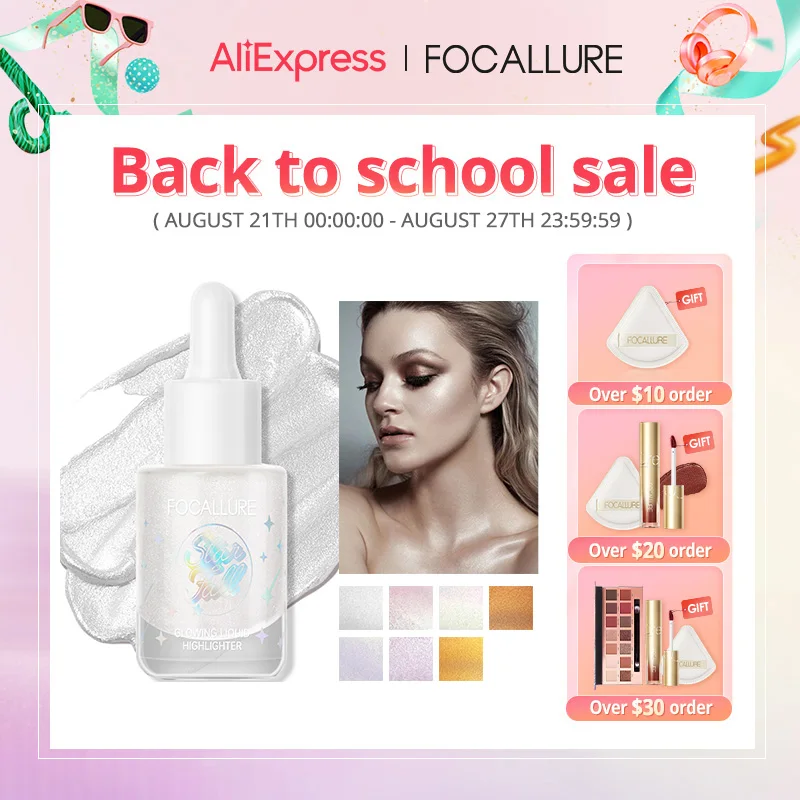 

FOCALLURE 8 Color Liquid Highlighter Bronzer Oil Moisturizing Glow Waterproof Shimmer Luminizer Face Body Makeup Women Cosmetics