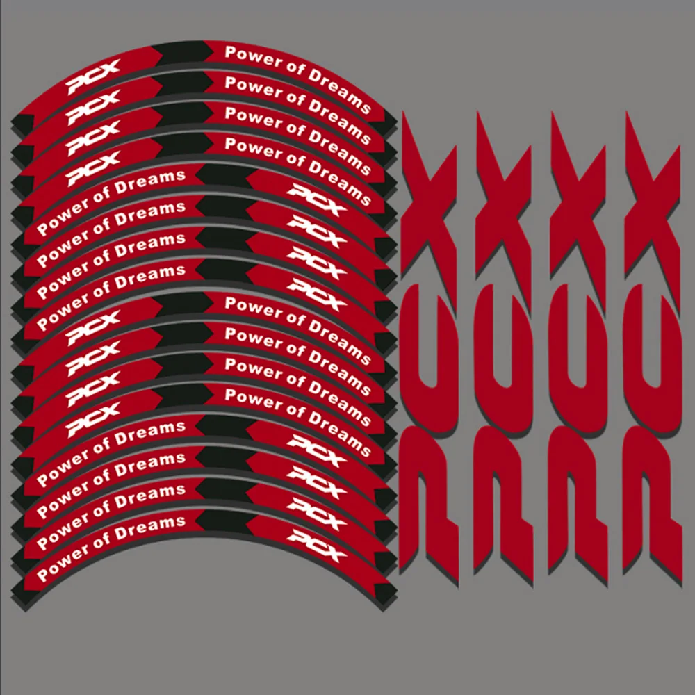 16pcs Reflective Pcx Rim Stickers Wheel Decals Set For PCX 125 150 160 pcx125 pcx150 pcx160 2020 2021