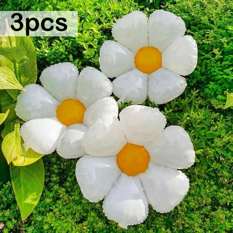 

3pcs/set Daisy Flower Balloons Summer Sunflower Balloons Helium Balloon for Kids Birthday Baby Shower Wedding Party Decoration