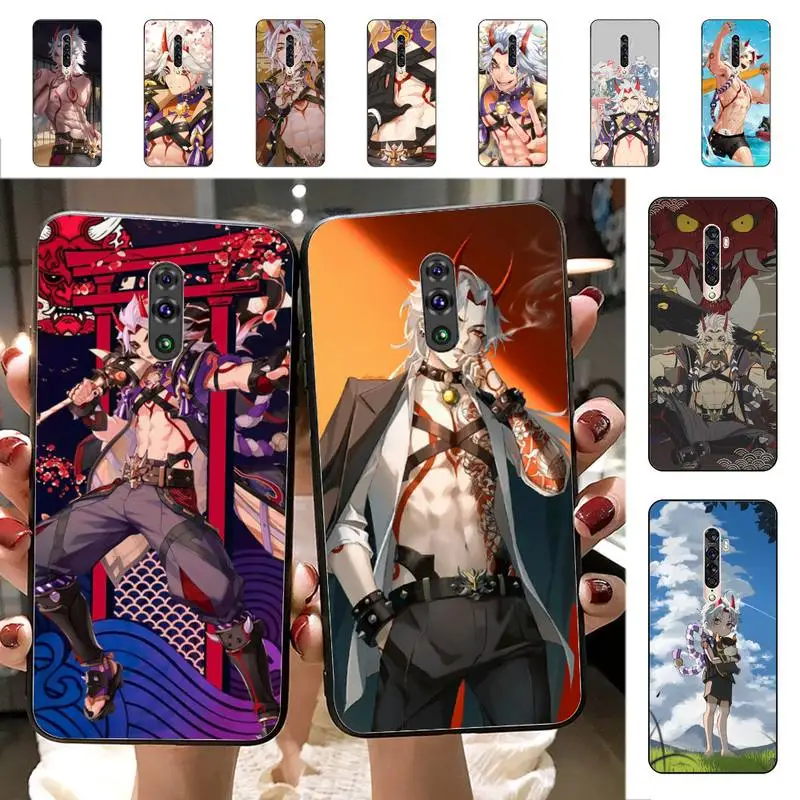 

YNDFCNB Genshin Impact Arataki Itto Phone Case for Vivo Y91C Y11 17 19 17 67 81 Oppo A9 2020 Realme c3