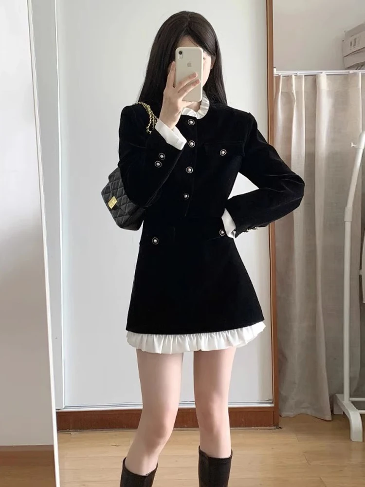 Маленькое платье High Sense комплект из двух предметов женская осенне-зимняя изящная