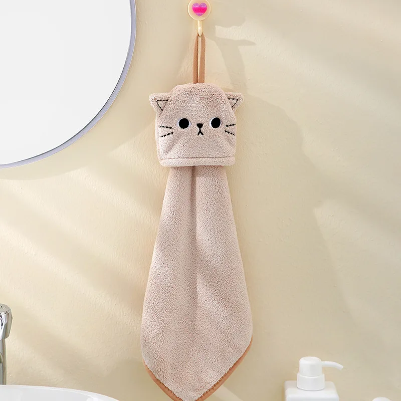 

Полотенце для рук JUSTFULL кошачий рисунок коралловый