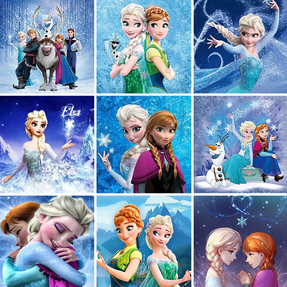 

Алмазная вышивка Disney 5D, картина из мультфильма «Холодное сердце», Эльза, Анна, сестра, полноразмерная мозаика, Декор для дома