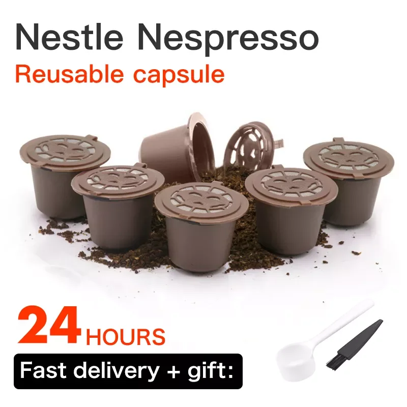 

New coffee capsule filter Reusable Refillable cafe Pods tools Coffee ware dropshipping gift spoon brush