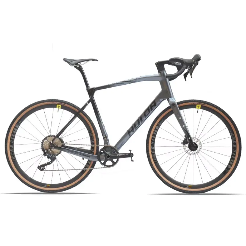 Фото Велосипед Haluada Gravel Road Bike 700X40C, карбоновый, с полностью скрытой внутренней проводкой тросов, 10-скоростной, с двойными дисковыми тормозами №2