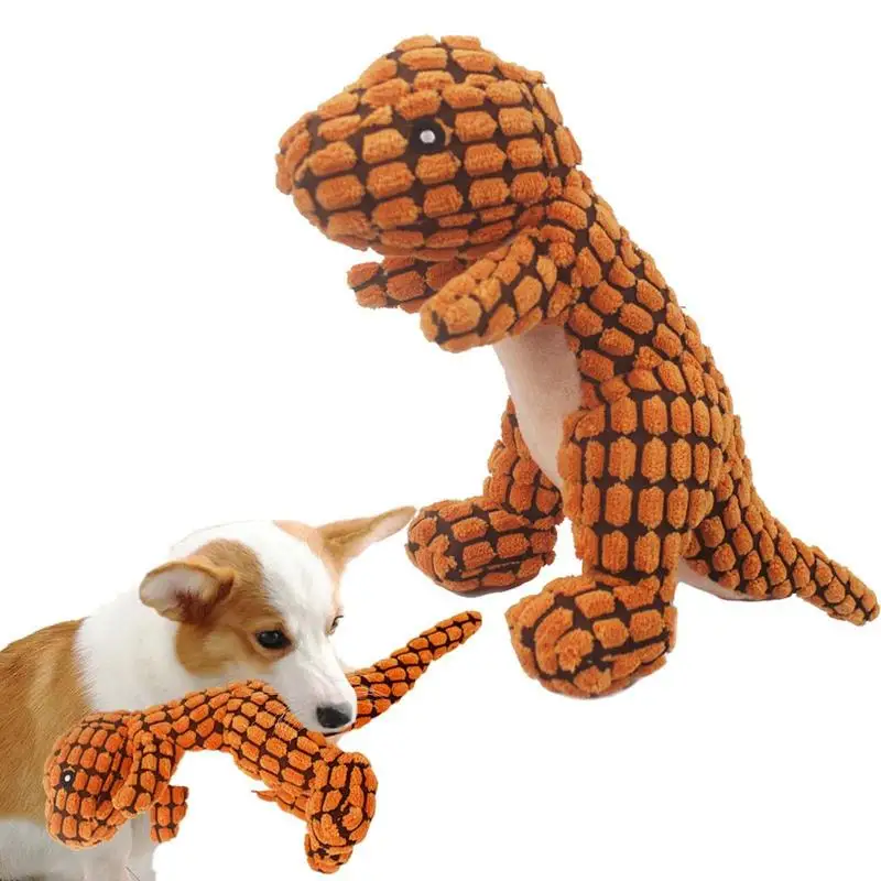 

Pet Dinosaur Toy Dog Stuffed Animals Chew Toy Crinkle Interactive Puppy Dog Toys for Small Medium Large Dogs Pets Chewer