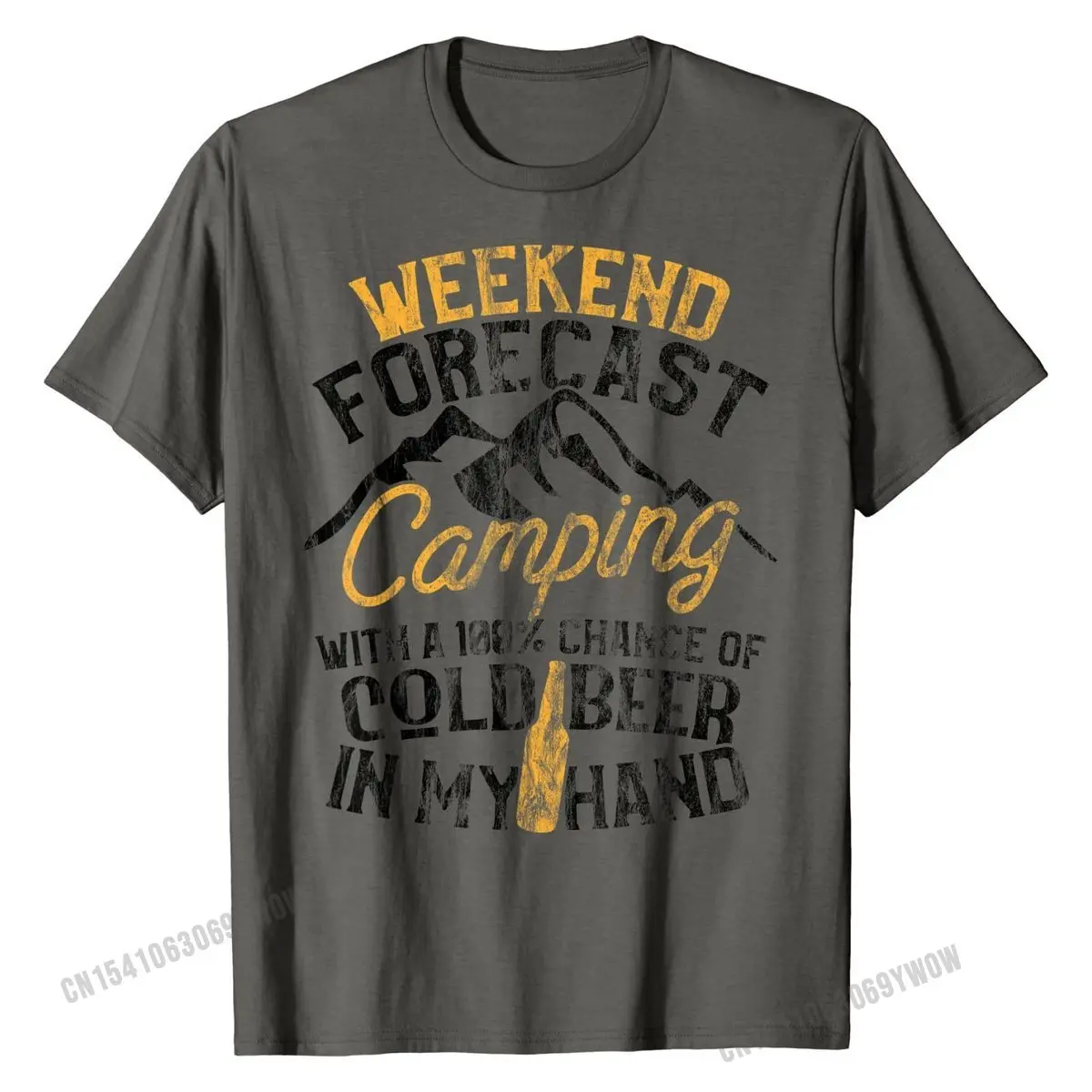 

Funny Camping Shirt Weekend Forecast 100% Chance Beer Tee T-Shirt Street Tshirts for Men Cotton T Shirt Group Classic