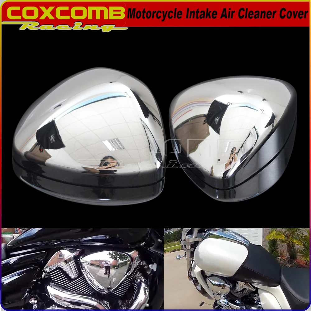 

1 пара, хромированный воздухоочиститель из АБС-пластика для мотоцикла