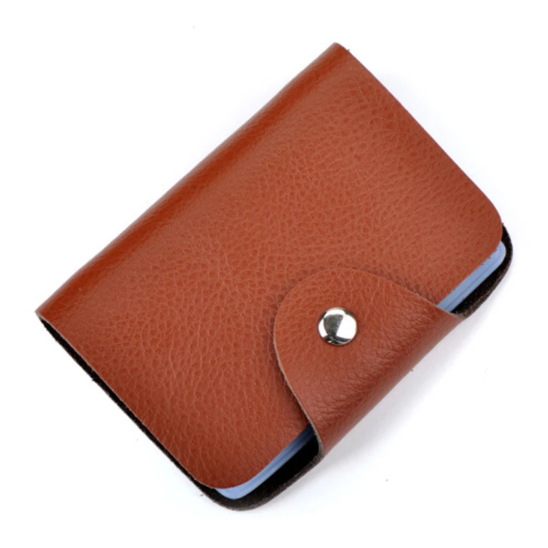 Genuine Leather 26 Slots Card Holder Photo Organizer Bag Cowhide ID Credit Bank Business Clip Case Coin Wallet For Men Women
