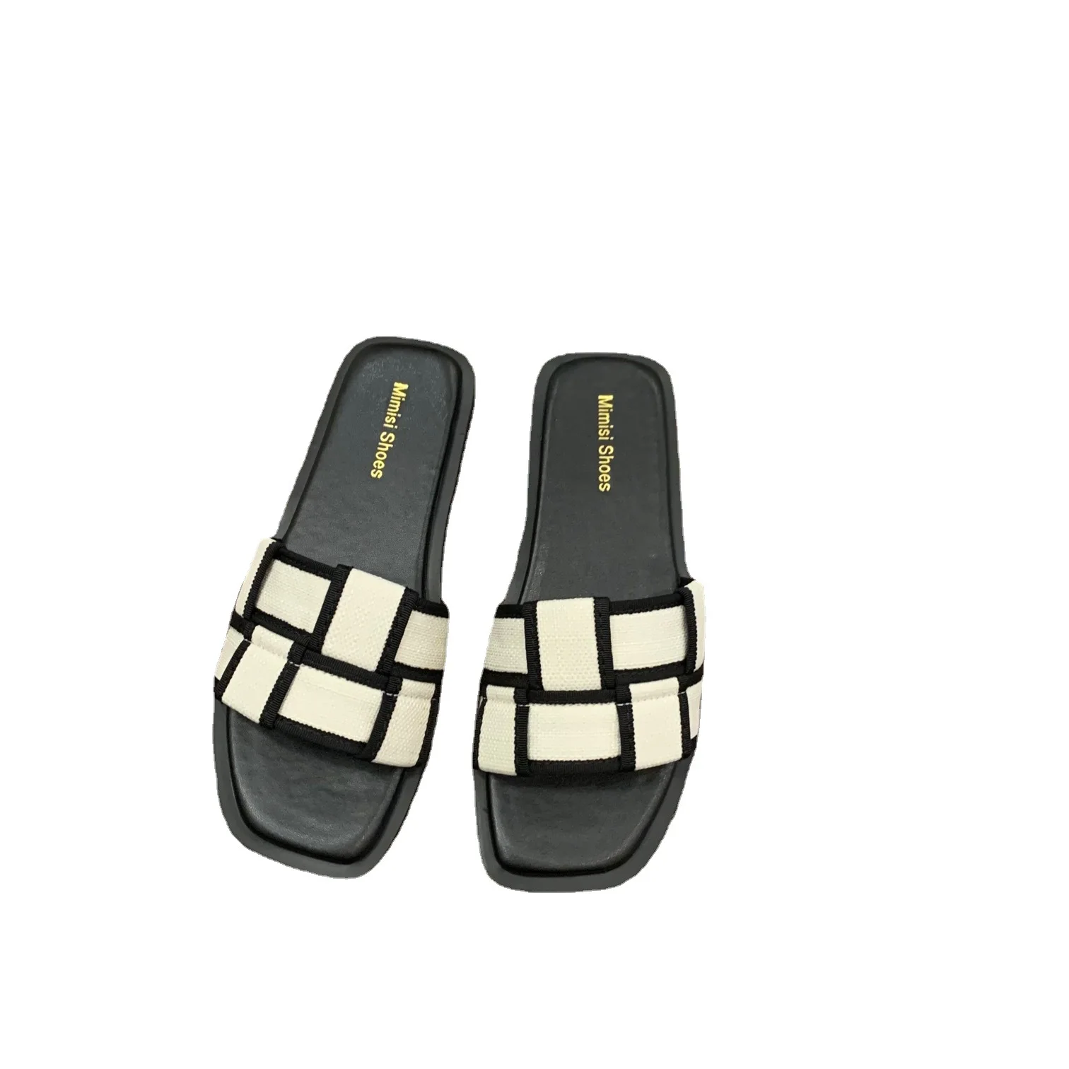 

Flat Bottom French One Piece Flip Flops Women Shoes Outside 2023 New Summer Beach Woven Sandals Sandals Anti-slip Flip Flops