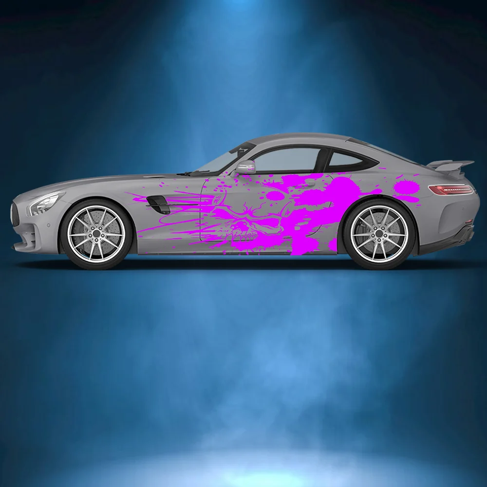 Разбрызгивающий скелет череп боковая наклейка автомобиля виниловая