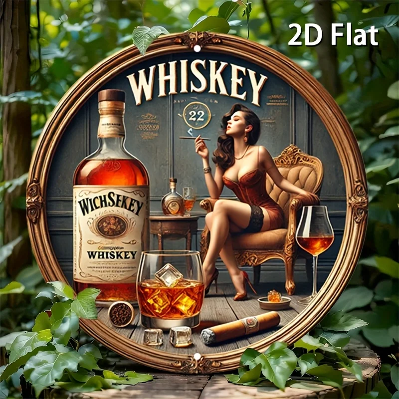 

Круглая металлическая табличка "Ladies Whiskey"