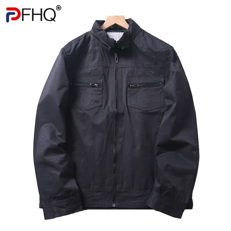 

Куртка мужская с воротником-стойкой и множеством карманов, на весну/осень