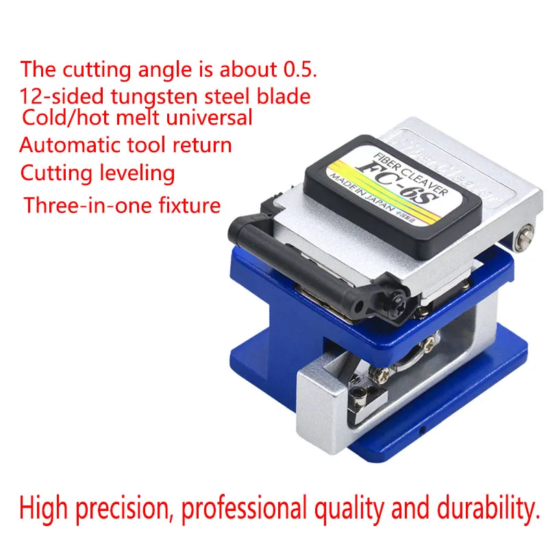 High Precision FC 6S Fiber Cleaver Cold Contact With 12 Blades FC-6S Metal Material FTTH Fiber Cable Cutter Knife Cleaver Tool